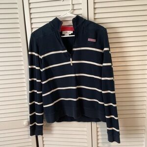 Vineyard Vines Sweater Adult Medium Blue Whale Long Sleeve Quarter Zip
